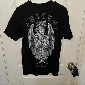 Sullen Black Graphic T-Shirt with Angel Design
